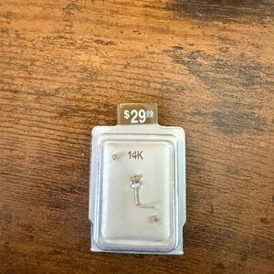 14K Gold Cubic Zirconia Nose Studs (3) New